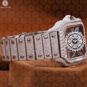 นาฬิกาข้อมือผู้ชาย Charm Jewels หรูหรา ตัวเรือนสแตนเลสทรงเหลี่ยม เครื่องจักรกล หน้าปัดคริสตัลแซฟไฟร์ ขนาด 40 มม. ระบบวันที่อัตโนมัติ กันน้ำ 10 บาร์ - Product Image 3