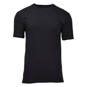 T-shirt à manches courtes pour homme, couleur unie noire, col rond, coupe classique, jersey en coton décontracté, Pays-Bas - Product Image 5
