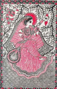 Vibrante Pintura Metálica 3D de Arte Folclórico Mithila, Auténtica Artesanía de Jharkand para Decoración del Hogar - Product Image 2