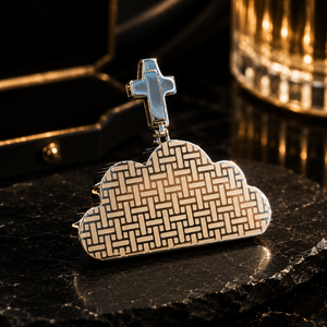 Pendentif personnalisé en argent sterling 925 plaqué platine, moissanite VVS taille brillant, émail nuage, style punk glacé, pour usage quotidien - Product Image 4