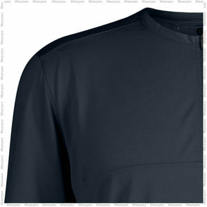 Men's Sporty Athletic Quarter Zipper Crew Neck Short Sleeve Fitness Running T Shirt Gym Athletic Quick Dry Workout Shirt - Product Image 3