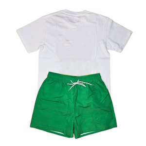 Conjunto de ropa vintage esencial para hombre, conjunto de 2 piezas de camiseta y pantalones cortos de verano, 100% algodón, de secado rápido, informal, para el gimnasio. - Product Image 1