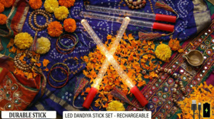 LED <b>Lighting</b> Dandiya <b>Stick</b> Pair Acrylic Bubble <b>Stick</b> Effect Safe Rechargeable Lightweight Durable Comfortable Reusable - Product Image 1