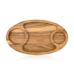 Bandeja de servir de madera de primera calidad Rein Design para el hogar, bodas, hoteles, mesa, frutas, alimentos, estilo lujoso. - Product Image 3