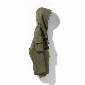 Veste coupe-vent multifonctionnelle personnalisée, style cyberpunk futuriste, style punk, coupe ample pour homme, polyester/coton, OEM - Product Image 5