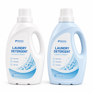 Pavico <b>Laundry</b> Detergent Bottle Handle Shape HDPE 2L Custom Color Screw Cap ISO 9001:2015 Certified for Liquid Soap Household - Product Image 1