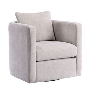 Poltrona Girevole Sutton in Lino, Elegante Arredamento per Soggiorno - Product Image 1