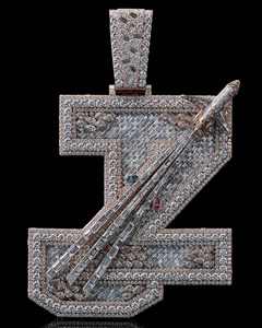Pendentif personnalisé en moissanite sertie de pierres, breloque lettre, bijoux hip-hop, cadeau unisexe pour fête - Product Image 1