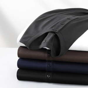 T-shirt à manches longues mi-boutonné, broderie personnalisée avec logo, prix usine Chine Bangladesh, automne et hiver - Product Image 3