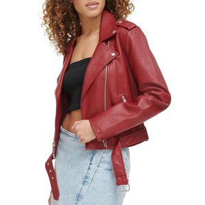 Veste universitaire orange en toile tricotée écologique et imperméable pour femme, avec broderie, rivets, franges, fermeture éclair et col rabattable - Product Image 4