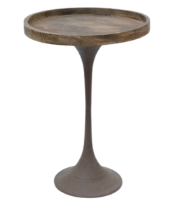 Base Redonda de Madera para Pastel con Pedestal de Metal, Exhibidor de Postres Rústico y Moderno para Bodas, Fiestas y Decoración del Hogar - Product Image 3