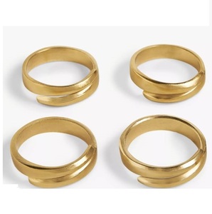Top Trend Home Hotel <b>Table</b> Decoration Dinner Service Stylish Holder Handicrafts Copper Finishing Metal Napkin Ring - Product Image 2