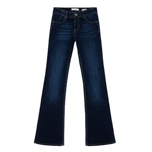 Customized Design And Colour Women Stone Washed Flare Jeans For Sale Best Quality Stretchable Boot Cup Jeans For Girls