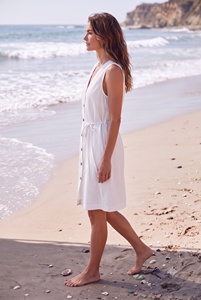 Robe longue d'été classique en coton flammé à imprimé floral, boutonnée, faite à la main, idéale pour la plage, cadeau pour elle, prix de gros - Product Image 3