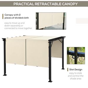 Pergola Retrattile 10x10 con Tenda Parasole Anti-UV Impermeabile, Struttura in Acciaio per Villa, Parco, Giardino, Patio, Beige - Product Image 5