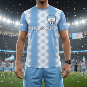 Maillot de football drapeau national, vêtement d'entraînement de football, t-shirt d'extérieur imprimé col rond, manches courtes tendance pour hommes et femmes - Product Image 5