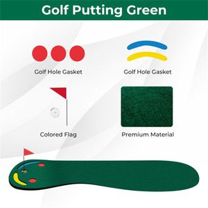Tapis de putting de golf en forme de rein 9,8 pi x 3 pi, surface True Roll avec matériau PVE vert pour aides à l'entraînement - Product Image 4