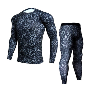 OEM Men Compression Track Suit 2-Piece Training Active Gym Wear Set Private Label Long Sleeves Fitness Compression <b>Tights</b> - Product Image 1
