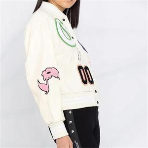 Women’s Vintage Letterman Varsity Jacket OEM Custom Leather Sleeves with Embroidery, College Style - Product Image 5