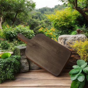 Juego de bloques de cortar de madera de mango hechos a mano de alta calidad con asas de color marrón oscuro natural para cortar y servir en la cocina del hogar - Product Image 6