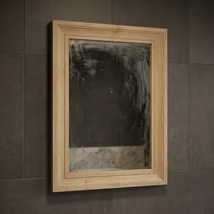 Wooden <b>Rectangle</b> <b>Mirror</b> Frame Rustic Natural Wood <b>Wall</b> Mounted Decorative <b>Mirror</b> for Bedroom Living Room Hallway - Product Image 4