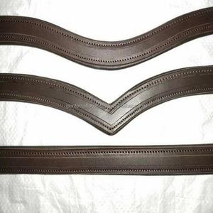 Banda de ceja de caballo de cuero acolchado de canal vacío en forma de V de onda personalizada hecha a mano de gran tamaño - Product Image 2