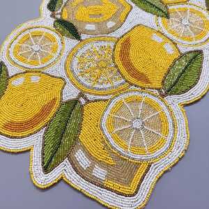 Camino de Mesa de Mosaico de Limón Hecho a Mano, Patrón de Hojas Amarillas y Verdes, Arte Decorativo de Vidrio para Mesa de Comedor - Product Image 5