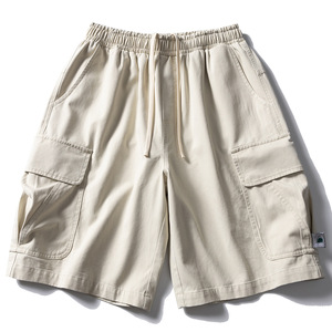 Pantalones Cortos Cargo Unisex 100% Algodón, Multibolsillos, Corte Holgado, Resistentes, Lavados, Estilo Casual Medio, Diseño Personalizado con Impresión de tu Propia Marca - Product Image 1