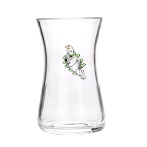 G-66: Elegante vaso de té rojo con plato-Juego de té de borosilicato hecho a mano para gustos refinados - Product Image 2