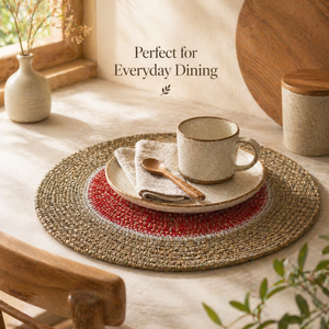 Rustic Seagrass <b>Table</b> <b>Mat</b> | Eco Friendly Dining Placemat Natural Fiber Kitchen <b>Table</b> Decor Handmade Durable Home Restaurant Use - Product Image 4