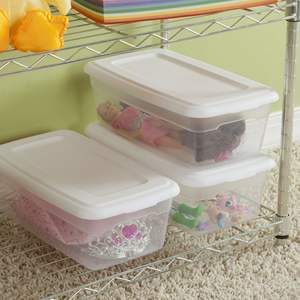 Set di 36 6 Qt. Scatola di plastica bianca per organizzare e conservare i tuoi effetti personali - Product Image 5