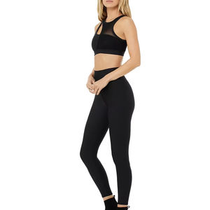 Ensemble de sport pour femmes, vêtements de sport, leggings deux pièces, vêtements de fitness, ensembles de yoga, combinaisons de sport, personnalisation en gros, ensemble de leggings noirs - Product Image 1