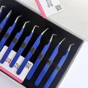 Pince à épiler antistatique et antimagnétique en acier inoxydable de haute qualité, revêtement en poudre, différentes pointes, kit pour cils - Personnalisation - Product Image 2