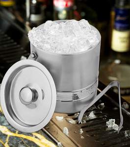 Seau à glace isotherme en acier inoxydable à double paroi avec pince, design martelé, pour boissons, idéal pour la maison, les bars, les fêtes et les événements - Product Image 3