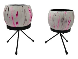 Ensemble de supports de plantes en métal moderne avec pots de fleurs décoratifs violets, support de plantes d'intérieur et d'extérieur pour la maison, le salon, le balcon - Product Image 4