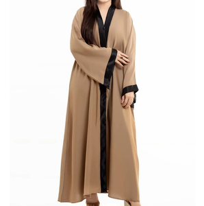 Abayas de Secado Rápido y Transpirables para Mujer, Mangas Largas, Abaya de Alta Calidad al por Mayor, Abaya Musulmana para Mujer en Color Sólido, Servicios OEM - Product Image 1