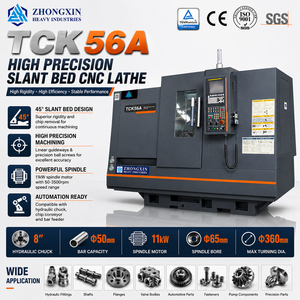 Torno CNC de Cama Inclinada Horizontal de Alta Resistencia TCK56A, Torno Digital de <span class=keywords><strong>45</strong></span> Grados para Piezas de Automóviles de Acero Inoxidable de Precisión - Product Image 1