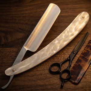 Navaja de Afeitar Profesional de Acero Inoxidable de Una Sola Hoja para Hombre, Diseño Recto para Barbería, Recortador de Barba y Bigote - Product Image 4