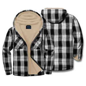 Chaqueta Casual con Capucha de Franela para Hombre, Corte Ajustado, Algodón y Poliéster, 360g, Otoño Invierno, con Botones, Ecológica y Transpirable - Product Image 4