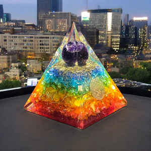 Vente en gros 2026 Dernière pyramide arc-en-ciel 7 chakras Orgone Cristal Agate naturelle de Nubie pour le Feng Shui Méditation Protection contre les CEM - Product Image 5