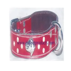 Premium Quality New Design Decorative Stafford Shire Leather Dog Collar with blink white crystal at best price