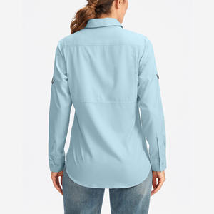 Elegantes Camisetas de Pesca de Tela para Mujer, Transpirables, de Poliéster y Spandex, Ropa Deportiva para Pesca - Product Image 4