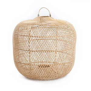 Large Round Rattan Hanging Lamp <b>Shade</b> Handcrafted <b>Wicker</b> Ceiling Pendant <b>Light</b> Fixture For Hotel Villa Restaurant Interior Decor - Product Image 1