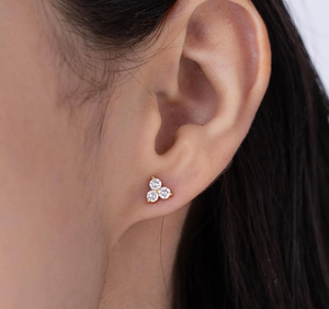 Pendientes de Diamantes Cultivados en Laboratorio, Chapados en Oro de 14K, Acabado Pulido, Estilo Vintage, Certificados por IGI, Joyería Elegante de Diseño para Bodas - Product Image 4