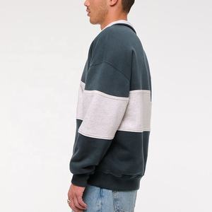 Sweat-shirts polaires pour hommes les plus vendus OEM ODM – Qualité supérieure, bicolores, coupe oversize, avec fermeture éclair quart de tour - Product Image 3