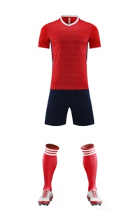 Unisex Soccer Jersey Set Short Sleeve High Neck <b>Moisture</b> Wicking Breathable Quick Dry Polyester Uniform Shorts <b>Socks</b> Custom - Product Image 4