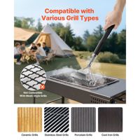 Brosse et grattoir de nettoyage pour barbecue en acier inoxydable de 17 pouces, sans poils, outils de nettoyage de qualité supérieure