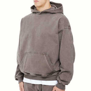 Sweat à capuche unisexe vierge de haute qualité, personnalisable avec logo, en molleton épais, coupe oversize, style streetwear, vente en gros - Product Image 1