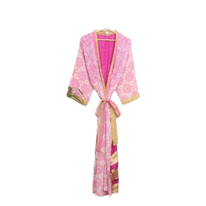 Patchwork Silk Sari Kimono Vintage Sari <b>Robe</b> Garden Silk Long Kimono <b>Bridesmaid</b> <b>Robe</b> Floral Kimono Shower <b>Robe</b> Indian Maxi Dress - Product Image 1