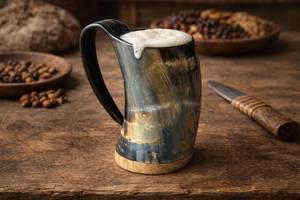 Taza Vikinga Personalizada de Cuerno de Búfalo, Taza de Cuerno de Buey Natural de Alta Calidad, Taza Vikinga de Cuerno de Búfalo Real - Product Image 6